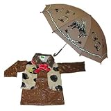 Cowboy Brown Rain Coat & Umbrella