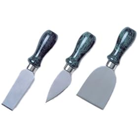 Prodyne Set of 3 Cheese Knives with Green Marble Handles (KM-3) by Prodyne