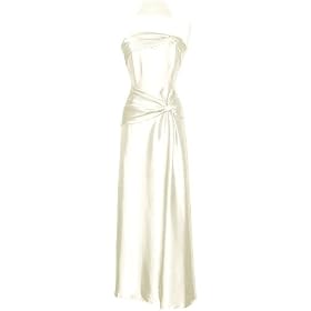 Goddess Strapless Satin Formal Gown Prom Dress