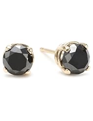 1.5 CT Black Diamond Stud Earrings 14k Gold