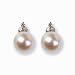 8-8.5mm Diamond Crown 14k Gold Natural White Cultured Pearl Stud Earrings - by Dahlia Classic Jewelry Collection