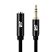 SHD 3.5mm Cable Male to Female,Aux Cord Stereo Audio Extension Cable Gold Plated Metal Shell -Black 6Feet