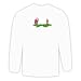 Long Sleeve T-shirt with man, body, individuals, individual, wildlife, humans, person, dog, rifle, hunting, human, accident, persons, people, hunter Large White