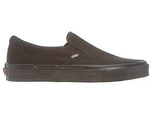 Vans Men's VANS CLASSIC SLIP-ON SKATE SHOES 6.5 (BLACK/BLACK)
