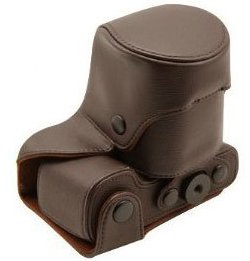 MegaGear - Ever Ready Protective Dark Brown Leather Camera Case, Bag for Sony NEX-7 with Lens 