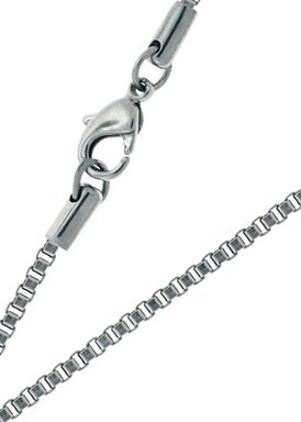 21 Stainless Steel Box Chain Ideal for Pendant 2mm width Lobster Clasp