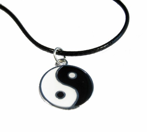 Hip Mall Yin Yang Pendant Leather Necklace 90s Festival Lucky Protection