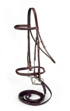 SILVER FOX Braided Show Snaffle Bridle