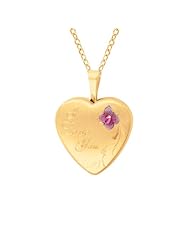 Gold over silver Heart Shaped "I Love You" Locket w/ Rose Necklace