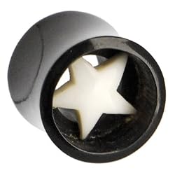 7/16 Gauge Star Buffalo Horn Bone Plug