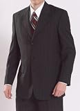 Kilburne & Finch Classic Charcoal Gray Stripe 3-Button Center-vented Suit