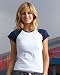 Ladies Cap Sleeve Ring Spun Semi-Sheer Baseball Tee by Anvil (Style# 1382)
