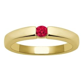 10k Yellow Gold Created Ruby Ring by Amazon.com Collection