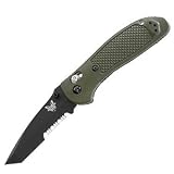 Benchmade Knives Griptilian Tanto, OD Handle, Black Blade, ComboEdge