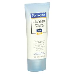 Neutrogena Ultra Sheer Dry-Touch Sunblock, SPF 45, 3 Ounces (Pack of 2)