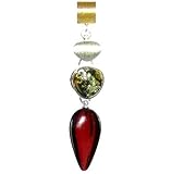 IMAGE OF Baltic Green and Cherry Amber and Sterling Silver Pike Pendant