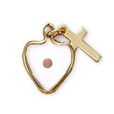 14K Gold Filled Heart and Cross with Mustard Seed and 18-inch Chain - Small