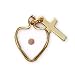 14K Gold Filled Heart and Cross with Mustard Seed and 18-inch Chain - Small