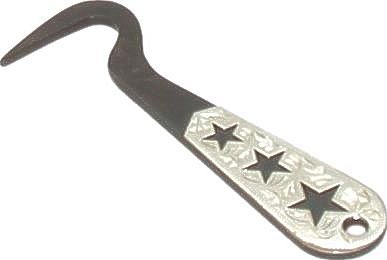 Heavy-Duty Metal Hoof Pick - Antique Brown With Silver Stars - 6