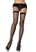 Nylon Fishnet Thigh High (One Size, BLK)