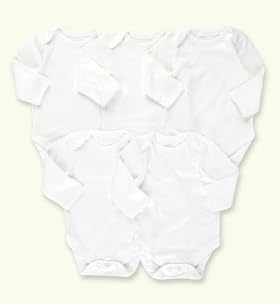 5 Pack - Pure Cotton Long Sleeve Bodysuits