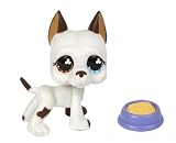 Hasbro - 577-  Poup�e - Petshop Single B - Chien Blanc Avec Un Oeil Marron et Un Oeil Bleu et Sa Gamelle