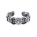 Sterling Silver Antique Finish Flower Toering Toe Ring