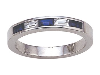 0.75 cts Sapphire Band Platinum 18kt White or Yellow Gold FREE GIFT BAG!