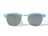 Super Cool Blue-Green Clubmaster Vintage 80's Sunglasses / 50's Horn Rim Rockabilly Style / Mens & Womens