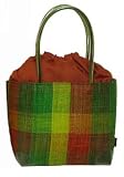 Colorful Straw / Beach / Shopper / Tote Bag Green Small