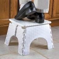 Collapsing Folding White Step Stool Holds 300 Pounds