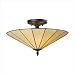 Elk Lighting 70001-3HB Lumino Three Light Semi-Flush Mount with Hazy Beige Shade in M...