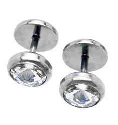 Mountain Cut Cubic Zirconia (16 Gauge) Cheater Plugs -Fashion Ear Plug
