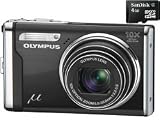 OLYMPUS µ[mju:] µ[mju:] 9000 in black + 4 GB Micro SD Card Including Charger, Lithium battery Compact camera Digital camera