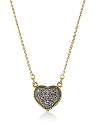 Marcia Moran "Illume" Titanium Heart Pendant Necklace 18k Gold-Plated Necklace, 18"
