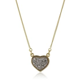 Marcia Moran Titanium Heart Pendant 18k Gold-Plated Necklace,