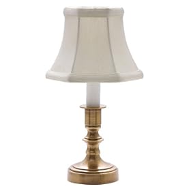 Antique Brass White Shade Candle Light Accent Lamp by Universal Lighting and Decor