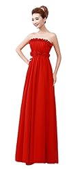 Strapless Lace Chiffon Evening Dress  with a Brush/Sweep Train 