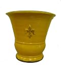FRENCH TROCADERO COLLECTION MARIGOLD YELLOW FLEUR DE LIS CACHEPOT