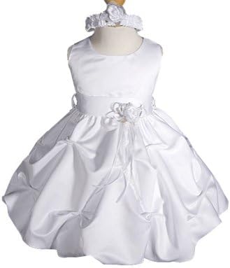 AMJ Dresses Inc Baby Girls White Infant Flower Girl Christening Dress Size M