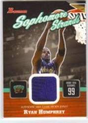 2003-04 Bowman Sophomore Strands #RH Ryan Humphrey - Memphis Grizzlies (Piece of Authentic Game-Worn Jersey) (Basketball Cards)