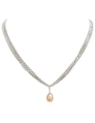 Pink Freshwater Pearl Necklace in Silver