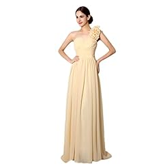 Chiffon One Shoulder  Lace-Up Bridesmaid Dress/Wedding Dress  With Ruffles