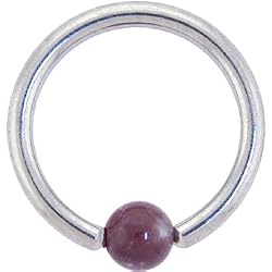 Picasso Jasper Natural Stone Bcr Captive Ring