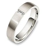 14 Karat White Gold 5mm Diamond Wedding Band Ring