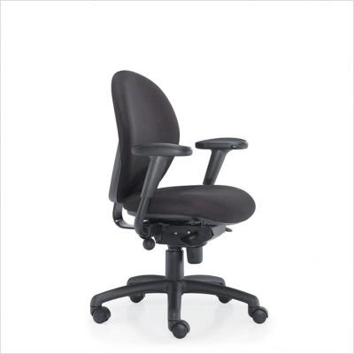 Task Advantage Mid-Back Task Chair with T-Arms Upholstery: Fandango - Ash