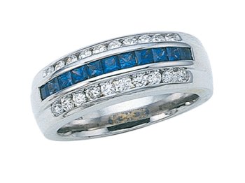 1.15 cts Genuine Sapphire Band - Platinum, 18kt White or Yellow Gold