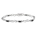 Sterling Silver Genuine Sapphire Stone Double Oval Link Bracelet w/ Diamond-Accent, 7.25\