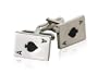 Ace of Spades Playing Cards Silver Cufflinks with Gift Box