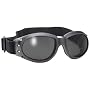 Pulse Black Flexible Nose Bridge Sports Motorcycle Goggles Smoke Lens
